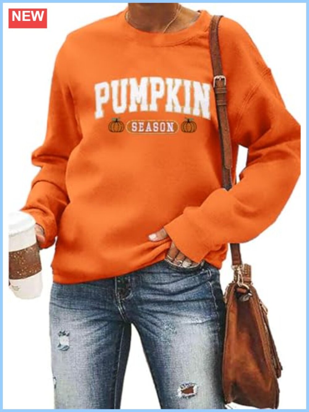 Pumpkin Season Sweatshirt Embroidered Crewneck Fall Pullover